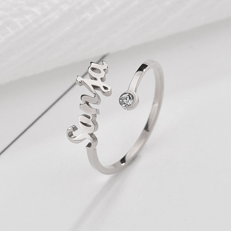 BIRTHSTONE NAME RING