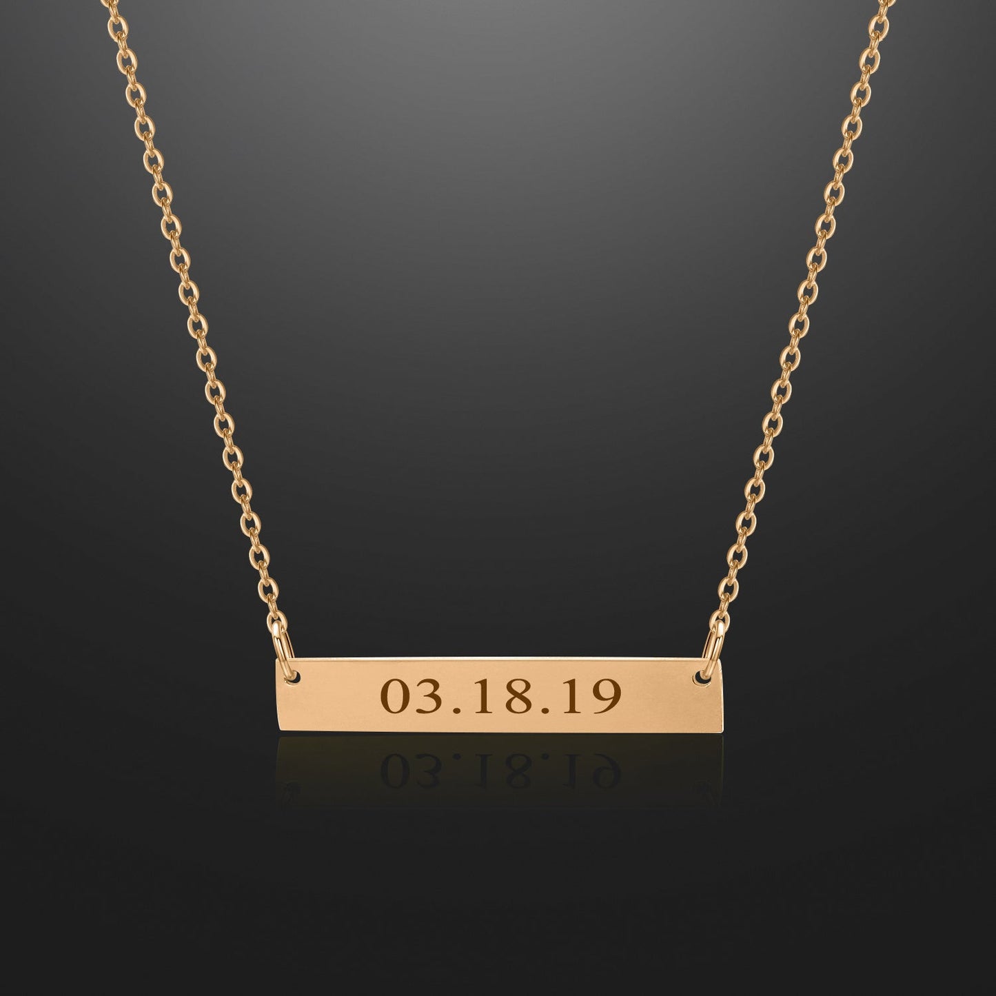 Engraved Bar Necklace