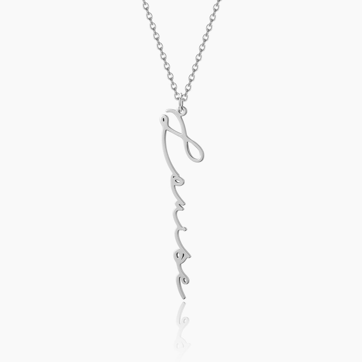 Vertical Script Name Necklace