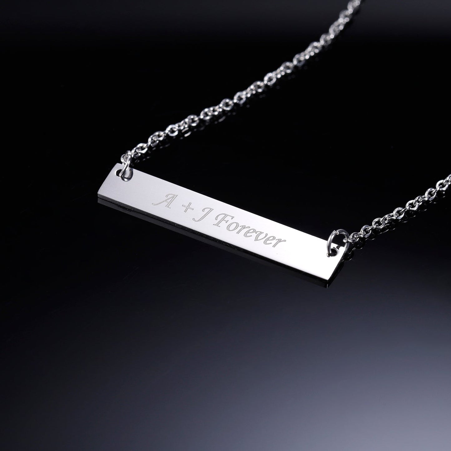 Engraved Bar Necklace