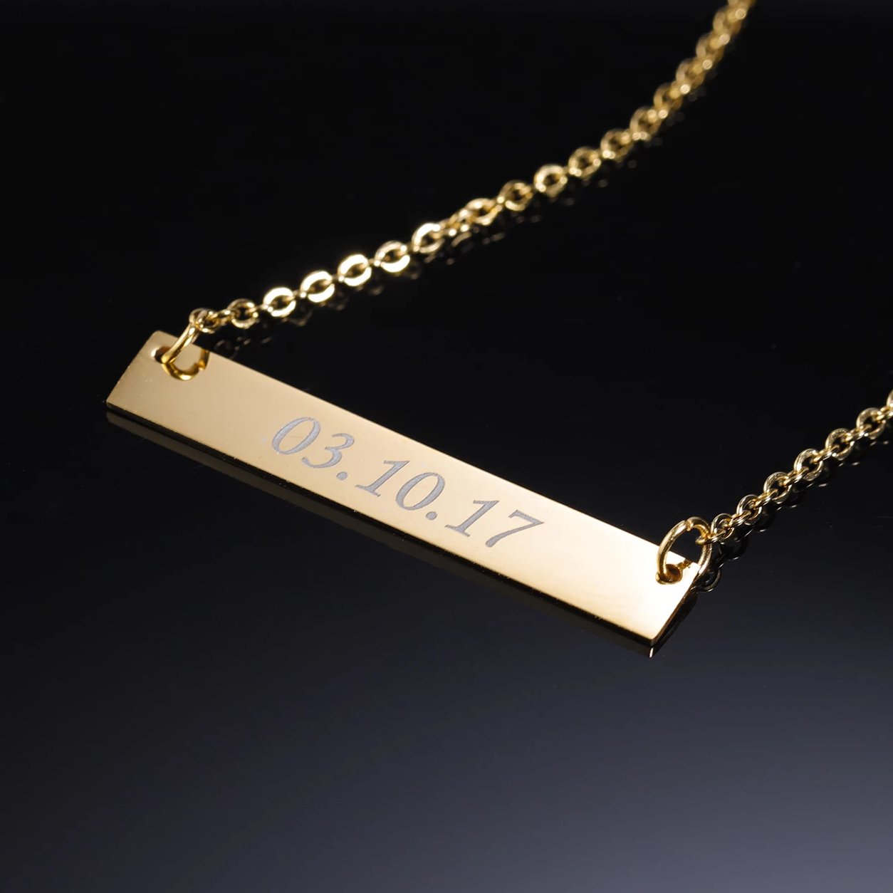 Engraved Bar Necklace