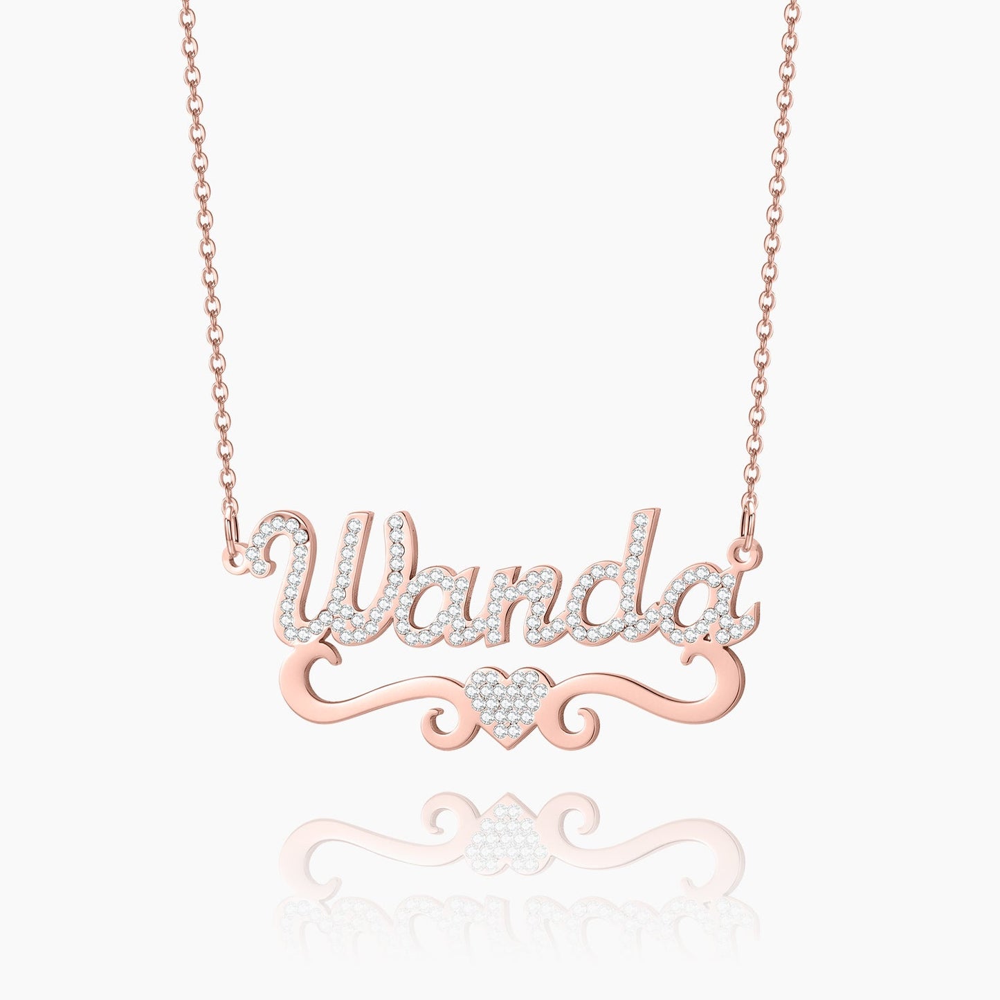 Iced Heart Name Necklace