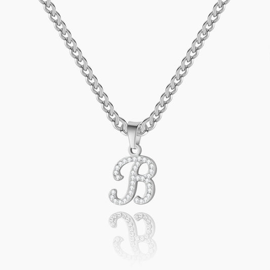 Kids Script Iced Letter Necklace