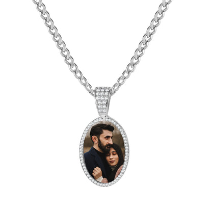 Iced Photo Pendant w/ Cuban Chain