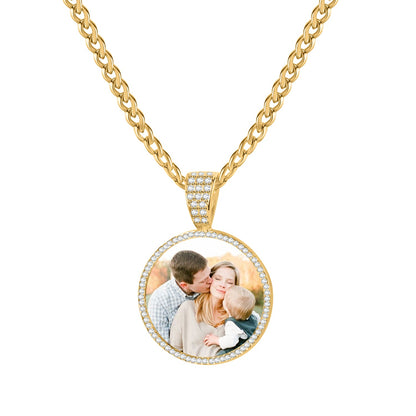 Iced Photo Pendant w/ Cuban Chain