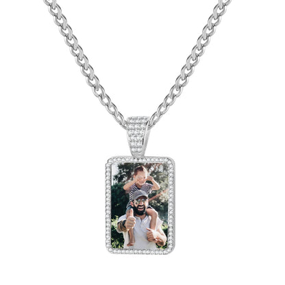 Iced Photo Pendant w/ Cuban Chain