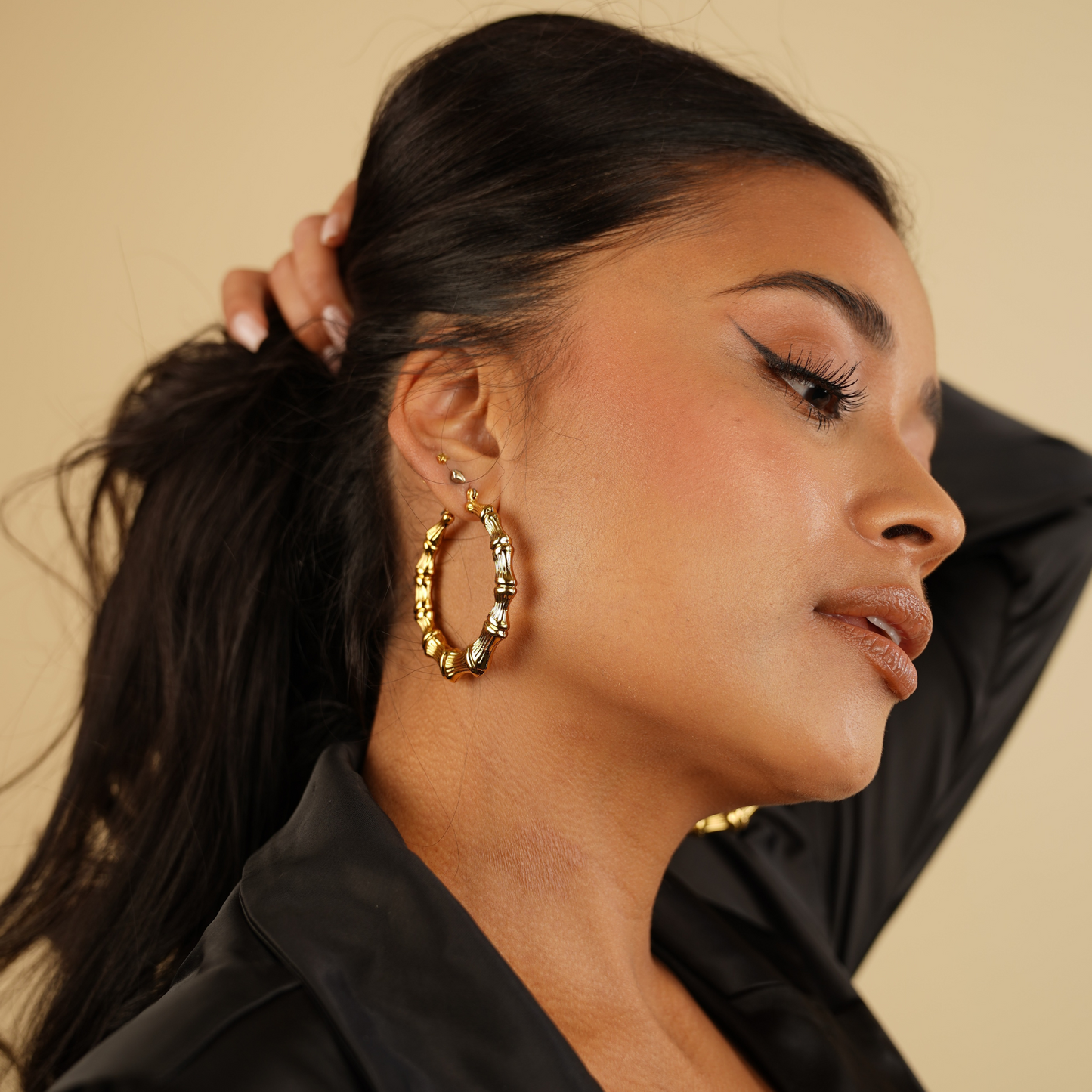 Bamboo Hoop Earrings