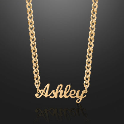 Kids Custom Name Necklace w/ Cuban Chain