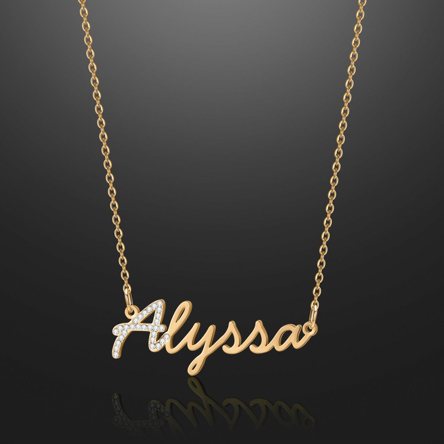 Iced Letter Script Name Necklace