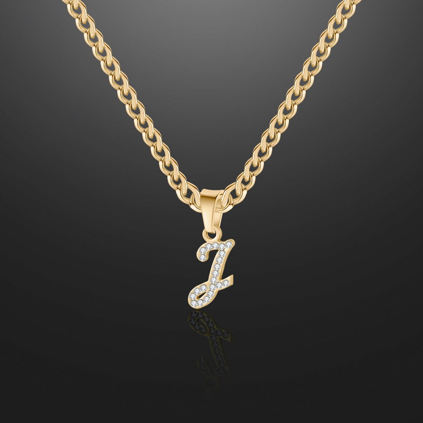 Kids Script Iced Letter Necklace