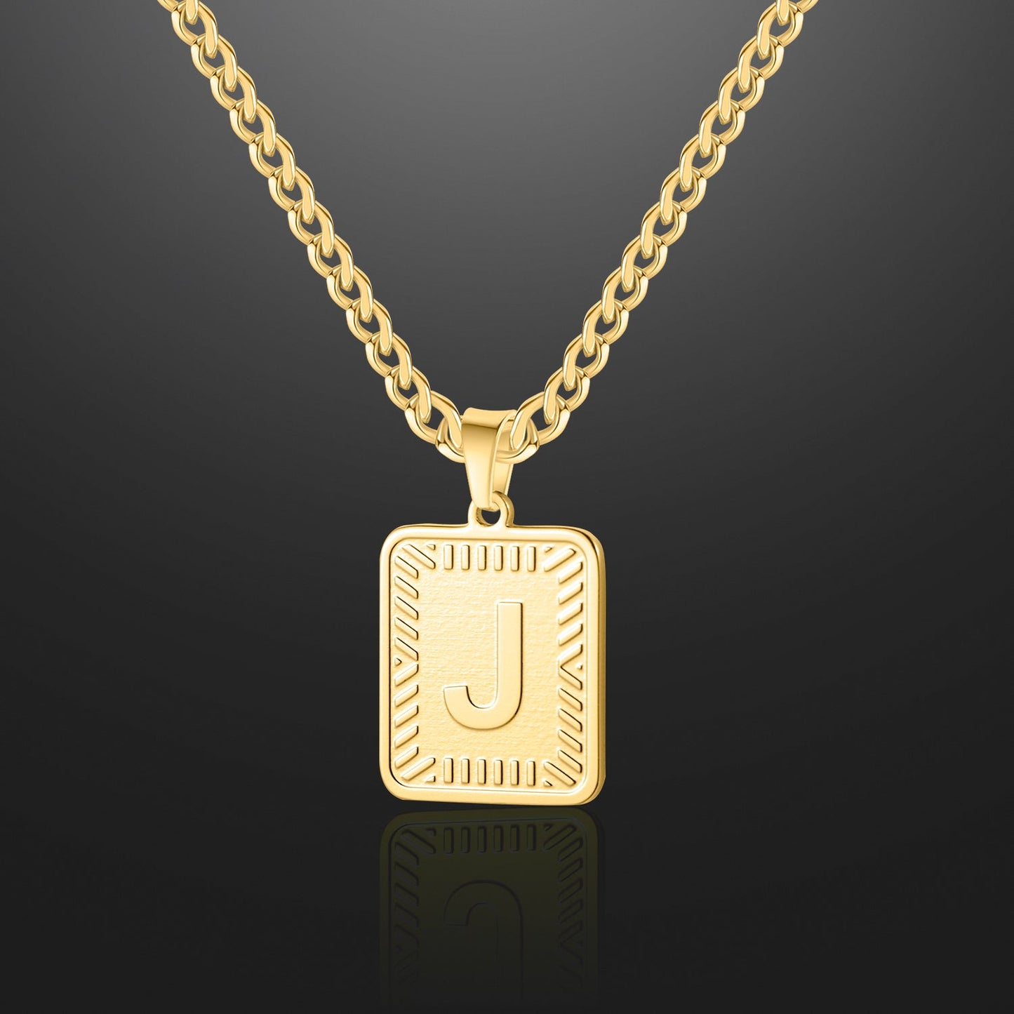 Embossed Initial Necklace