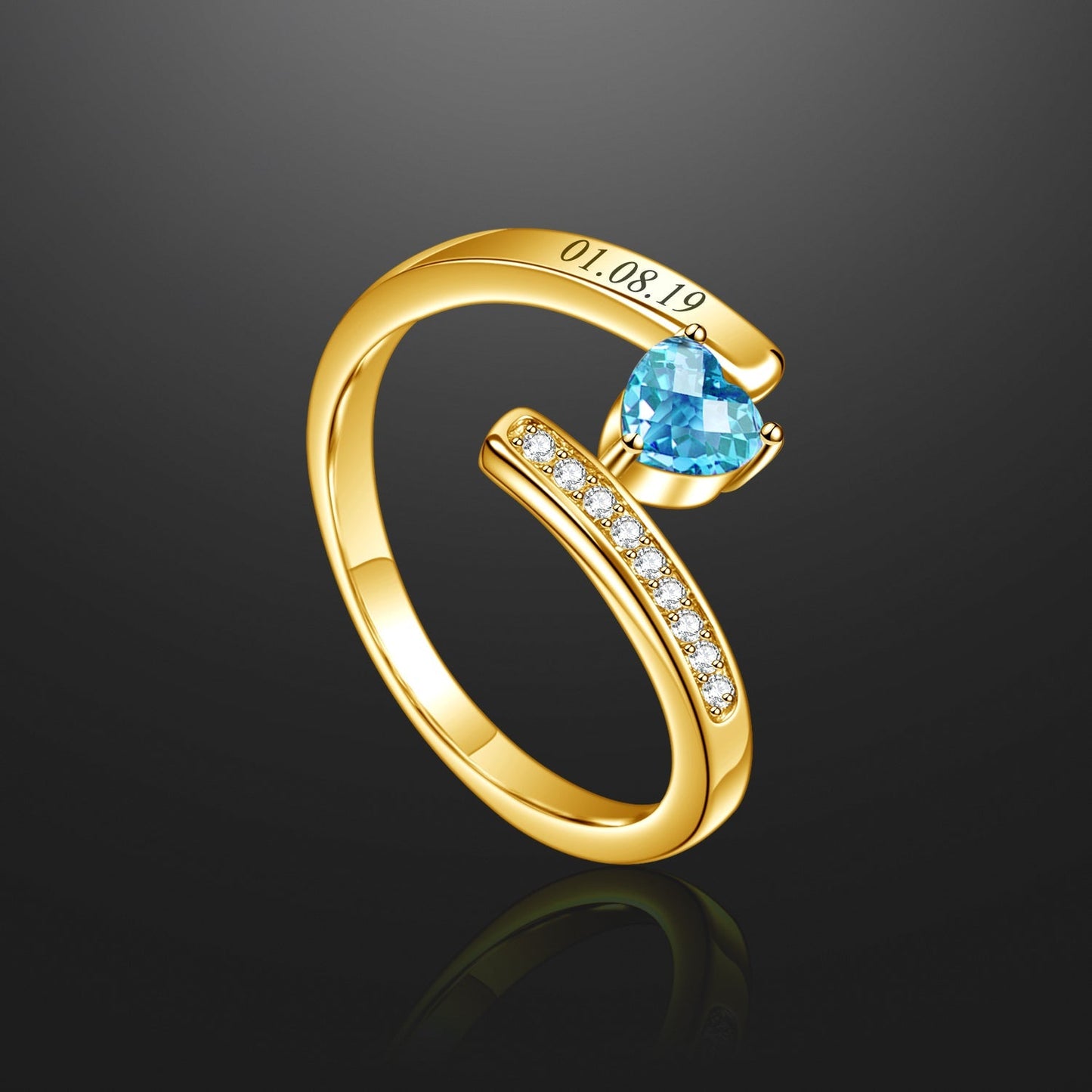 Engraved Birthstone Ring