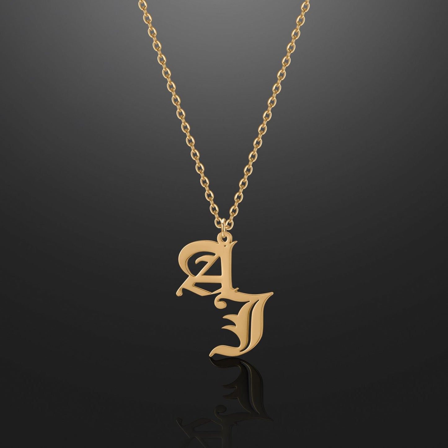 Gothic Two Letter Necklace