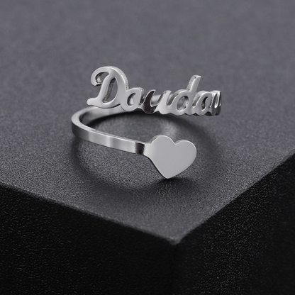 Heart Name Ring