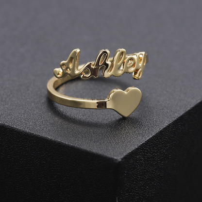 Heart Name Ring