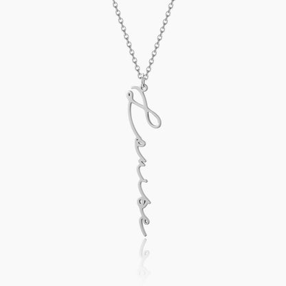 Vertical Script Name Necklace