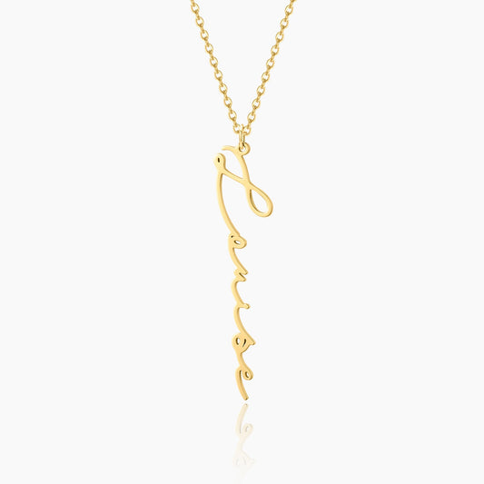Vertical Script Name Necklace