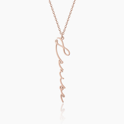 Vertical Script Name Necklace