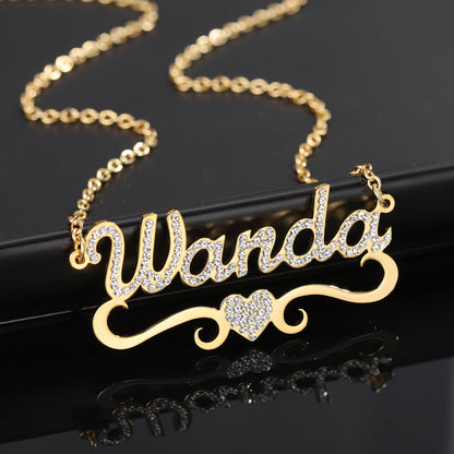 Iced Heart Name Necklace