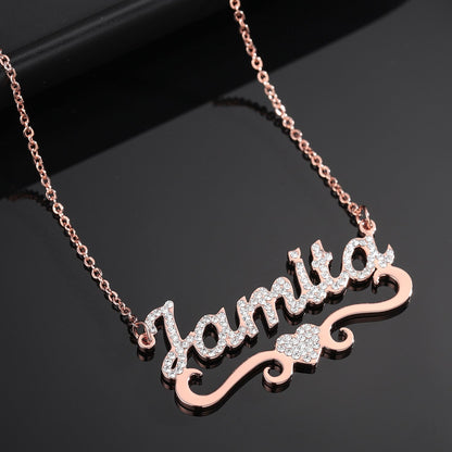 Kids Iced Heart Name Necklace