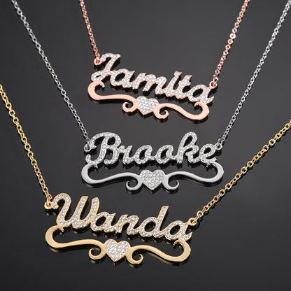 Iced Heart Name Necklace