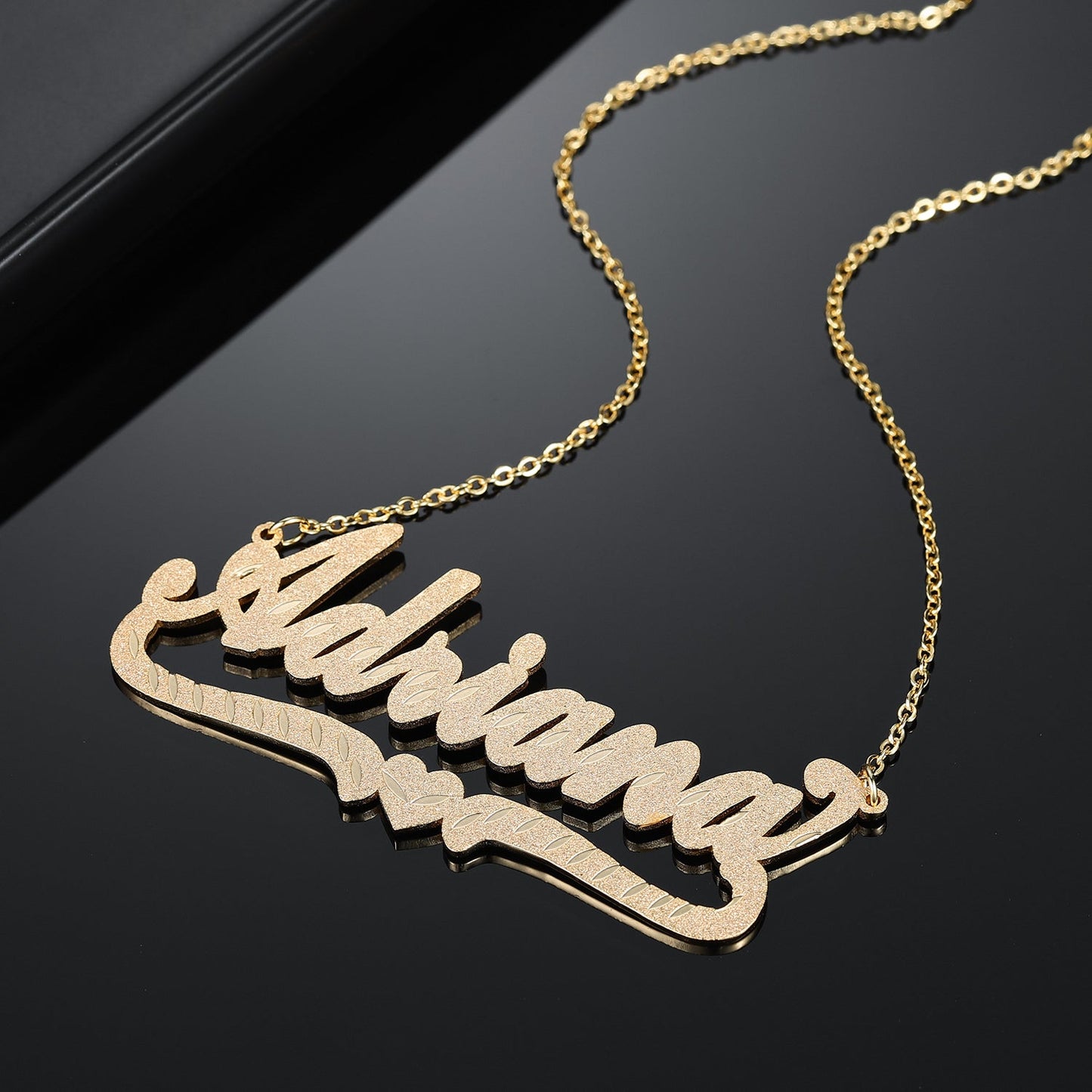 Diamond Cut Heart Name Necklace