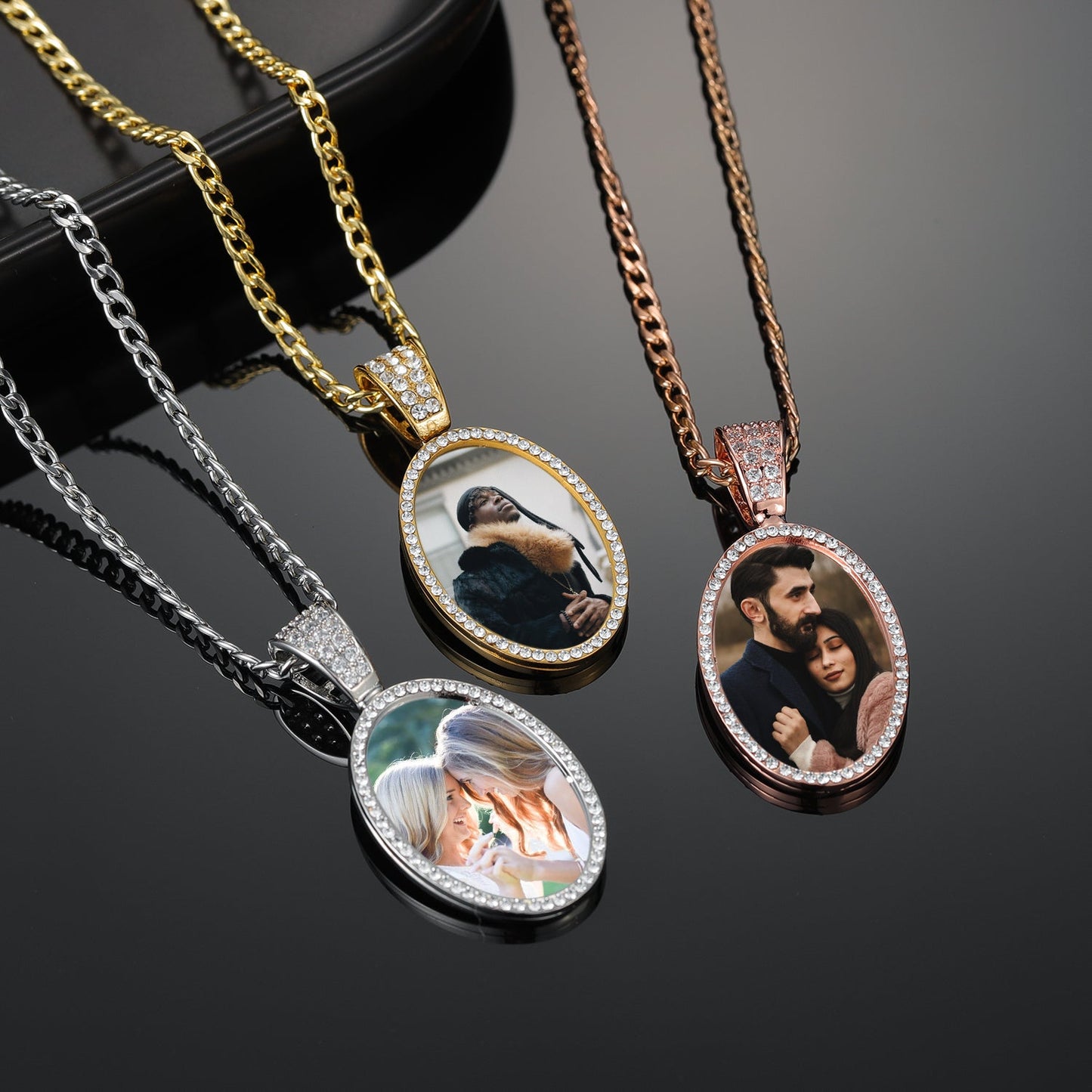 Iced Photo Pendant w/ Cuban Chain