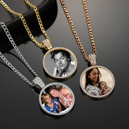 Iced Photo Pendant w/ Cuban Chain