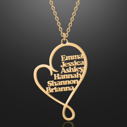 Family Name Heart Necklace