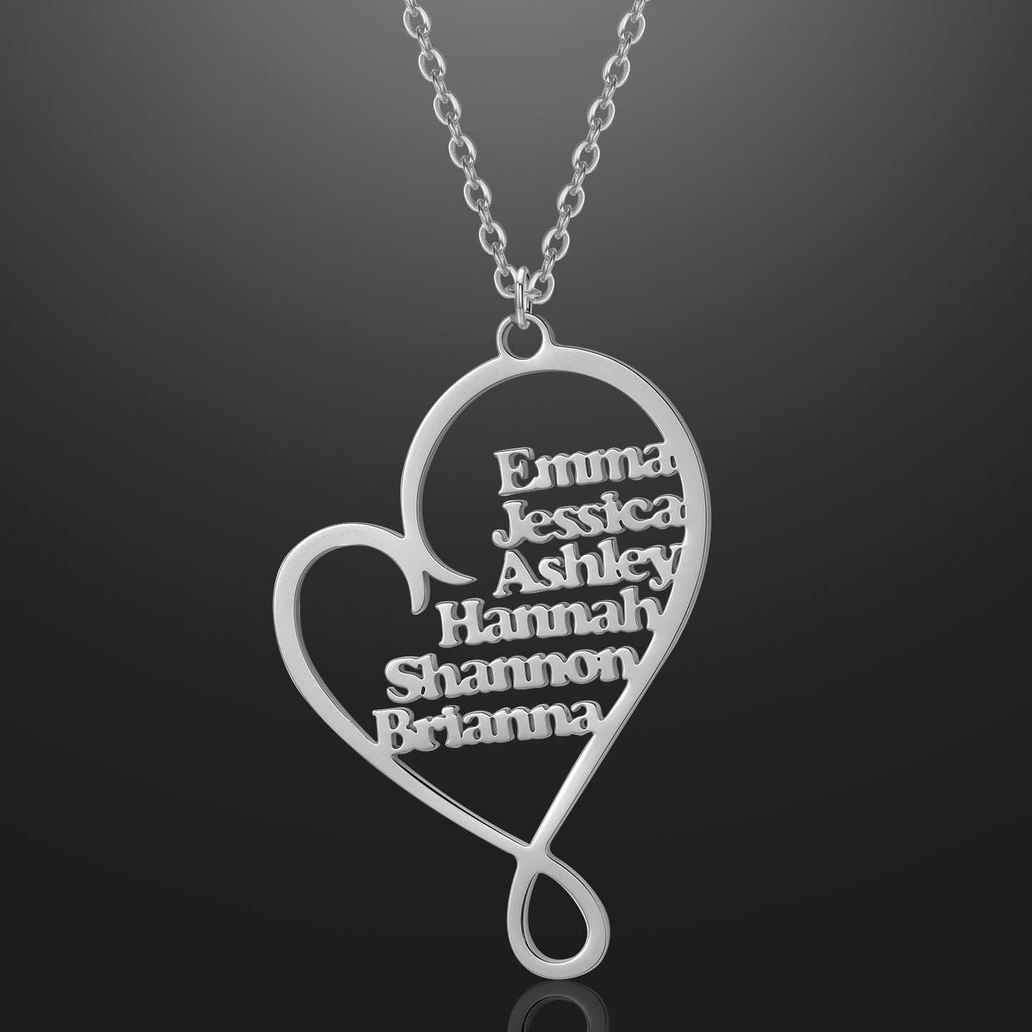 Family Name Heart Necklace