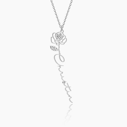 Birth Flower Name Necklace