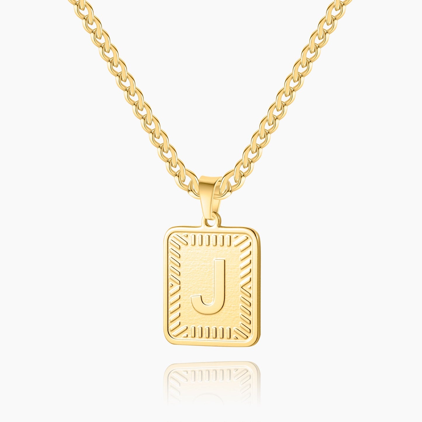 Embossed Initial Necklace