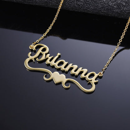 Title Heart Name Necklace