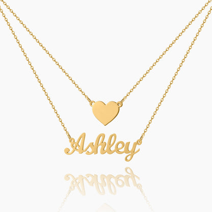 Heart Layer Name Necklace