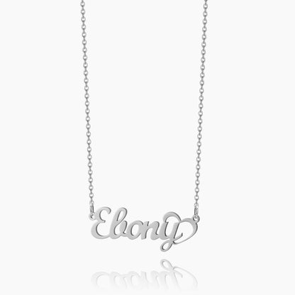 Crescent Heart Name Necklace