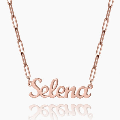 Custom Name Necklace w/ Paper Clip Chain