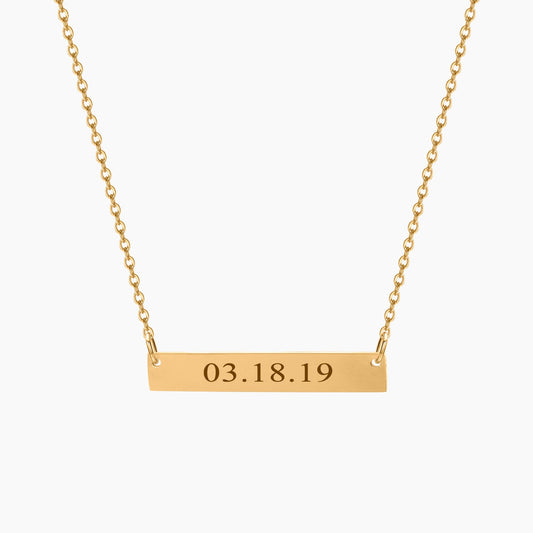 Engraved Bar Necklace