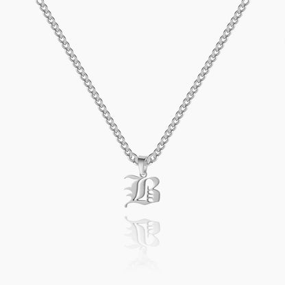 Kids Gothic Letter Necklace w/ Cuban Chain