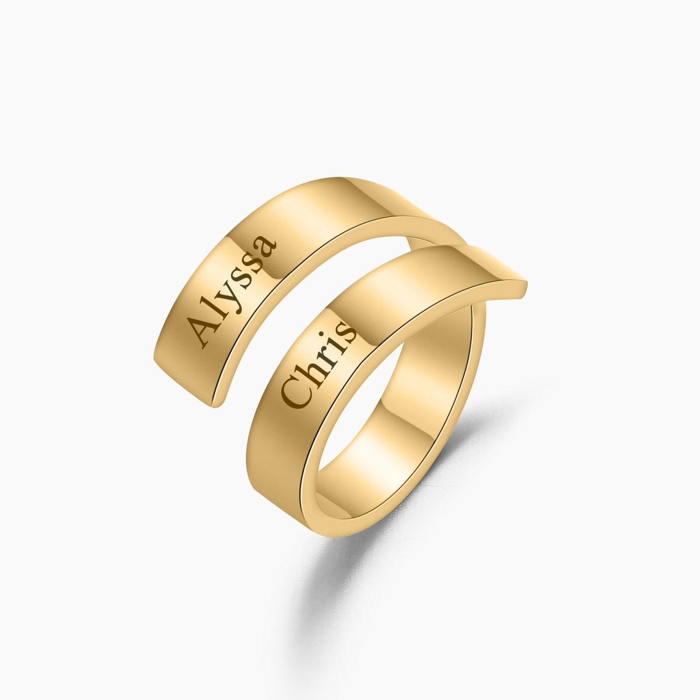 Double Engraved Name Ring