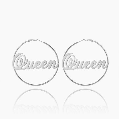 Script Name Hoop Earrings