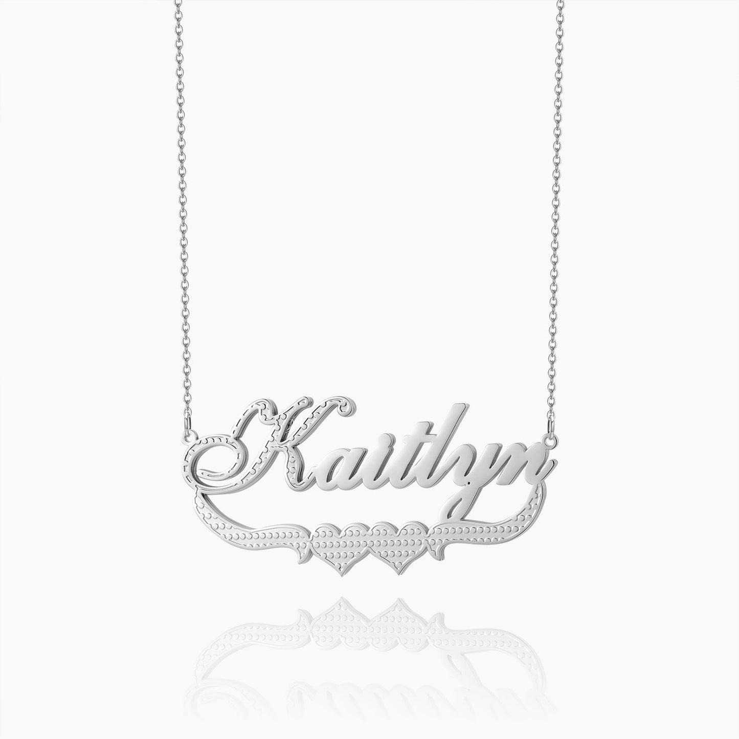 Double Plated Double Heart Name Necklace