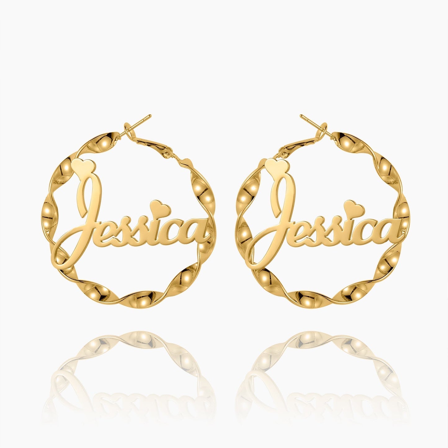 Name Twirl Hoop Earrings