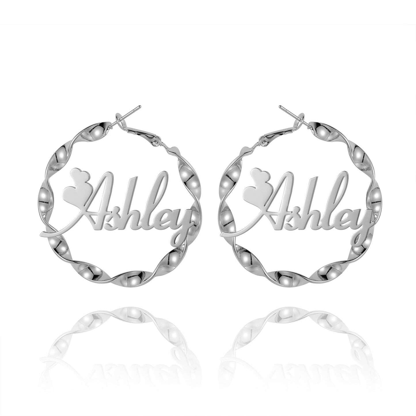 Name Twirl Hoop Earrings