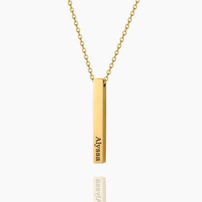 Engraved 3D Bar Necklace