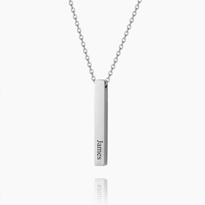 Engraved 3D Bar Necklace