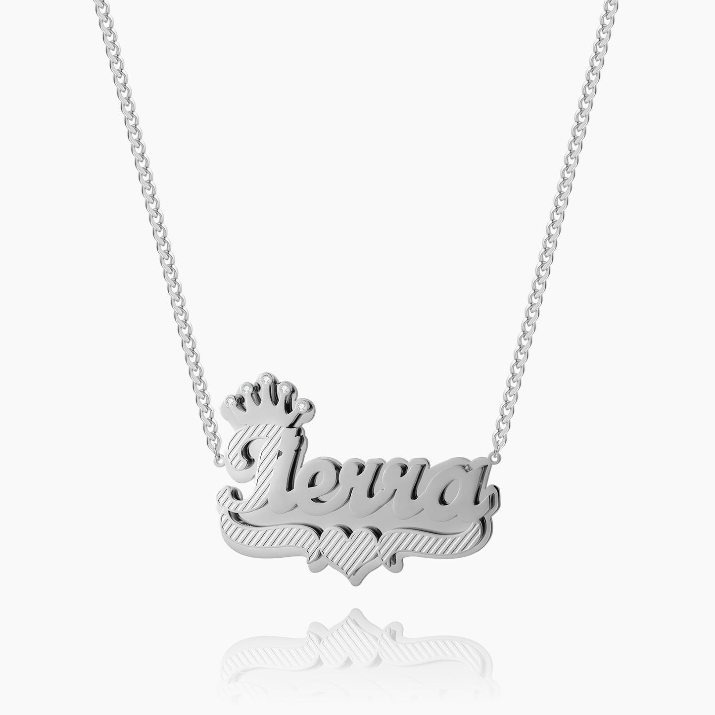 Double Plated Royal Name Necklace w/ Cuban Chain