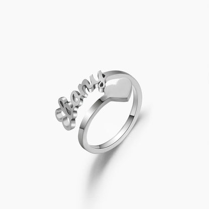 Heart Name Ring