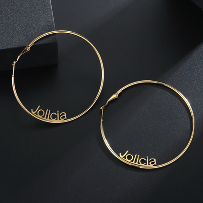 Name Hoop Earrings