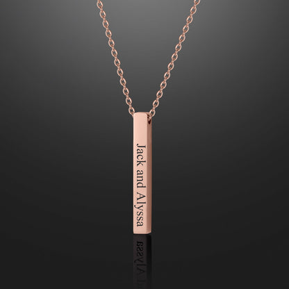 Engraved 3D Bar Necklace