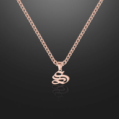 Kids Gothic Letter Necklace w/ Cuban Chain